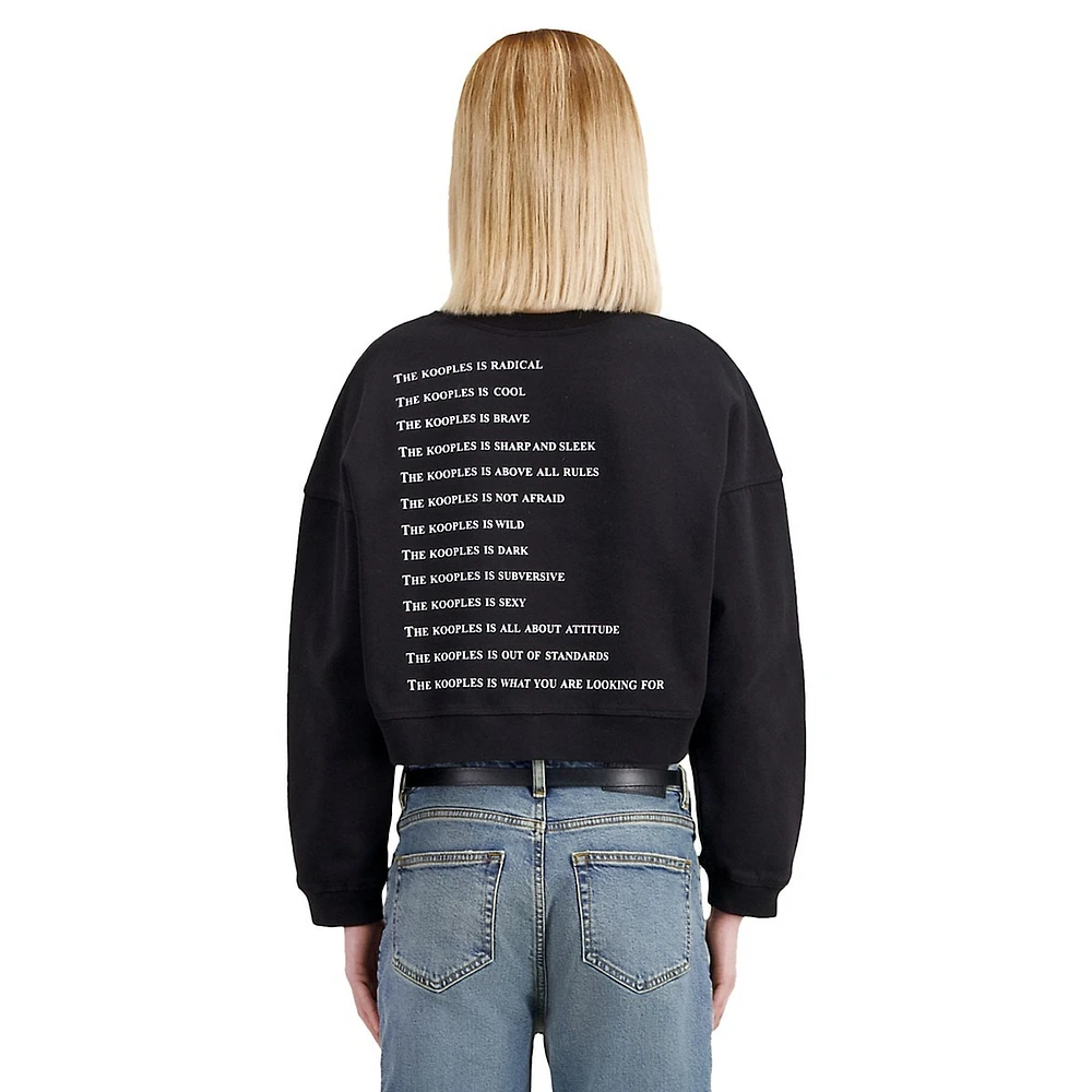 What Is Rhinestone Graphic Cropped Sweatshirt