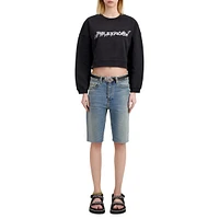 What Is Rhinestone Graphic Cropped Sweatshirt