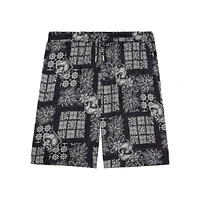 Bandana-Print Drawstring Shorts