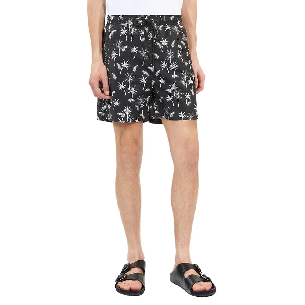 Palm Tree-Print Swim Shorts