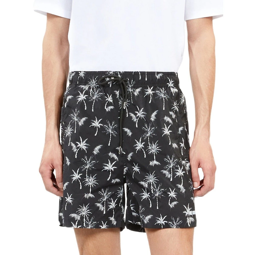 Palm Tree-Print Swim Shorts