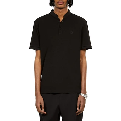 Slim-Fit Officer Collar Piqué Polo T-Shirt