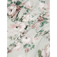 Floral Button-&-Loop Empire Midi Dress