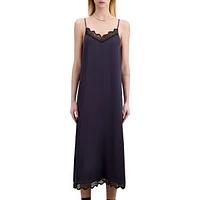 Lace-Trim Midi Slip Dress