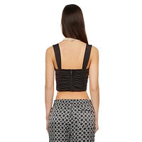 Sleeveless Sweetheart Draped Cropped Top