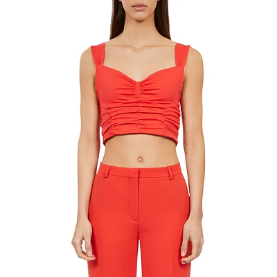 Sleeveless Sweetheart Draped Cropped Top