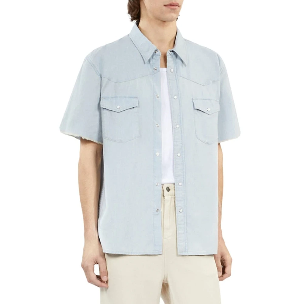 Short-Sleeve Denim Shirt