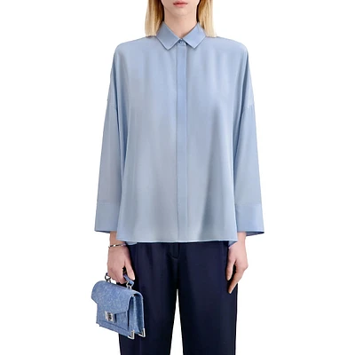 Loose-Fit Washed Silk Shirt