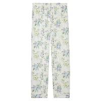 Floral-Print Pull-On Trousers