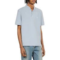 Slim-Fit Officer Collar Piqué Polo T-Shirt