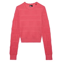 Openwork Knit Cropped Sweater