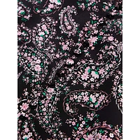 Paisley Floral-Print Puff-Sleeve Mini Dress