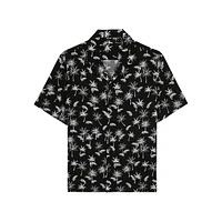 Palm-Print Viscose Camp Shirt