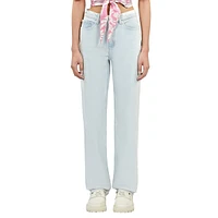 High-Waist Straight-Leg Jeans