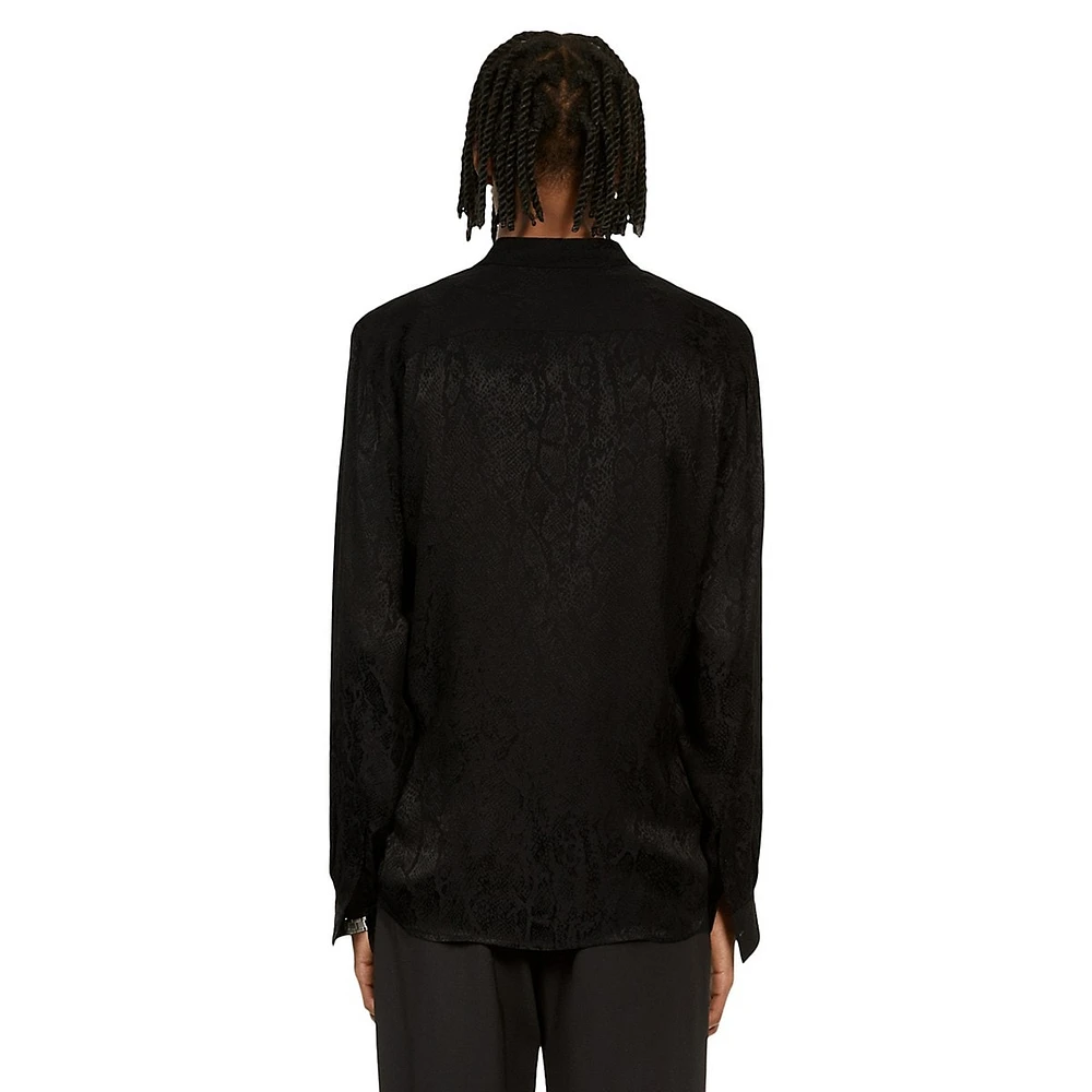 Snakeskin-Print Jacquard Shirt