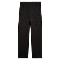 Snakeskin-Jacquard Silk-Blend Pull-On Pants