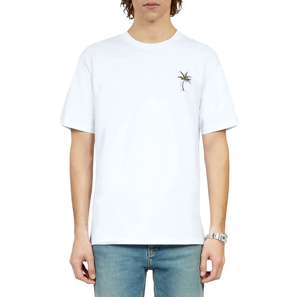 Palm Tree Embroidered Graphic T-Shirt