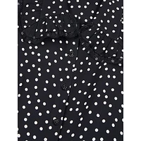 Lace-Trimmed Polka Dot Shirt