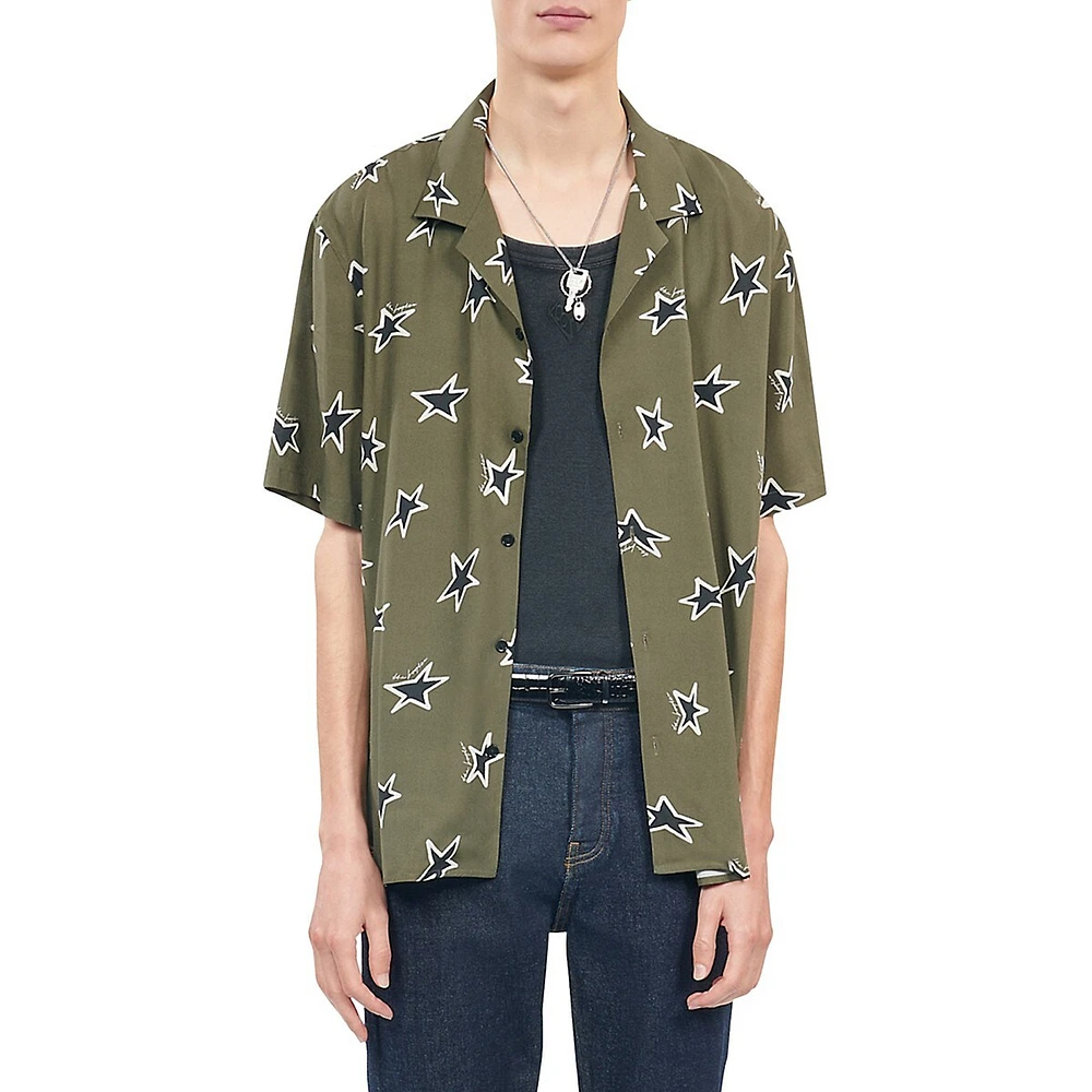 Short-Sleeve Star-Print Shirt