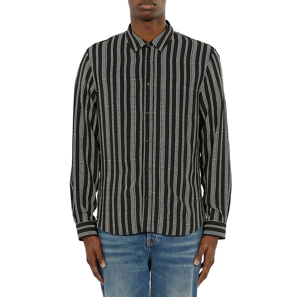 Dotted Line-Striped Shirt