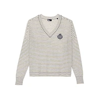 Wool-Cashmere Striped Crest Slouchy Sweater