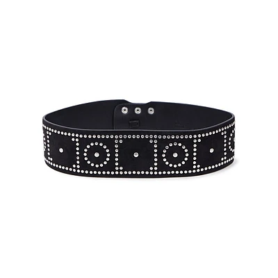 Studded Wide Leather Belt