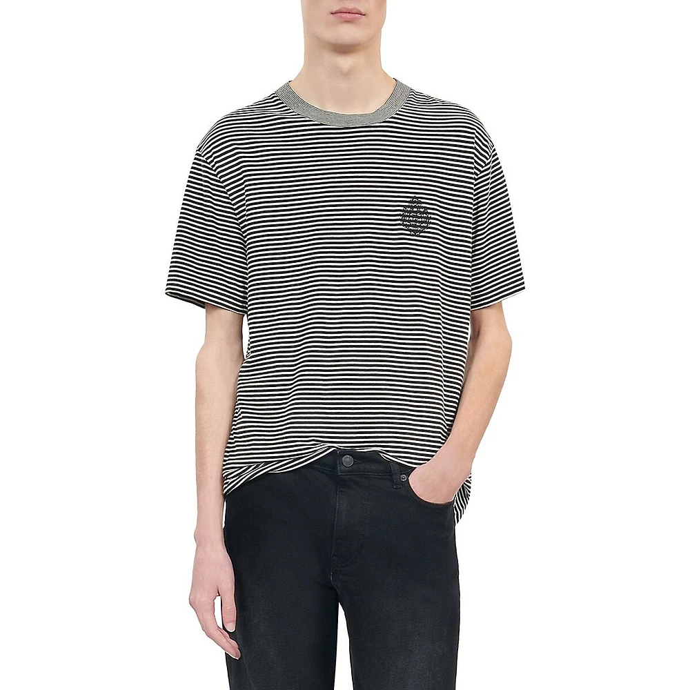 Blazon Serigraphy Striped T-Shirt