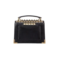 Small Emily Leather Handbag with Goldtone Spikes