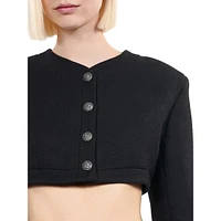 Wool-Blend Cropped Jacket