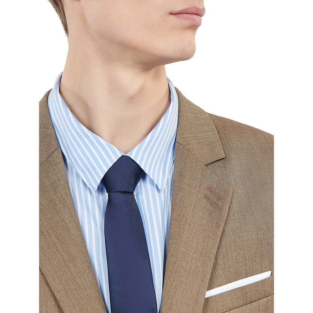 Straight-Fit Wool-Blend Suit Jacket