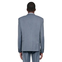 Straight-Cut Wool-Blend Suit Jacket