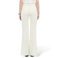 Wool-Cotton Flare Dress Pants