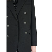 Double-Breasted Wool-Blend Suit Jacket