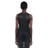 Sheer Lace Sleeveless Fitted Top