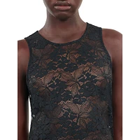 Sheer Lace Sleeveless Fitted Top