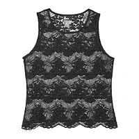 Sheer Lace Sleeveless Fitted Top