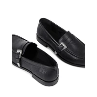 Men's Western-Buckle Lizard-Embossed Leather Loafers