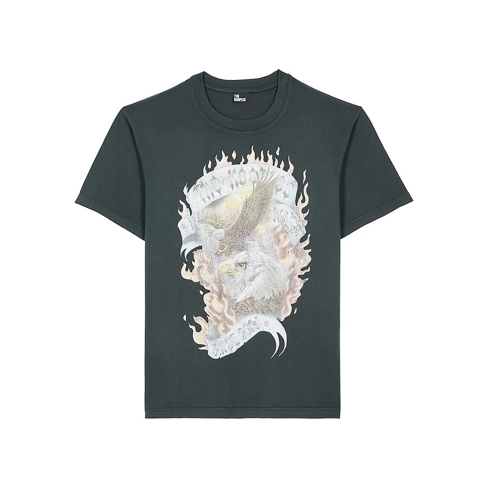 Eagles On Fire Serigraphy T-Shirt