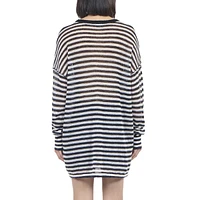 Striped Mohair & Wool-Blend Long Sweater