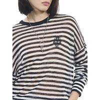 Striped Mohair & Wool-Blend Long Sweater