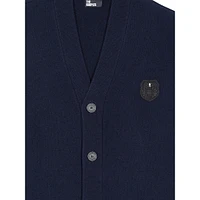 Blazon Patch Wool-Blend V-Neck Cardigan