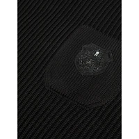 Blazon Patch-Pocket Epaulette Cotton Sweater