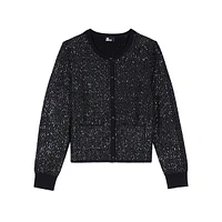 Sequin-Knit Cardigan