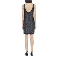 Sequin Knit Sleeveless Mini Slip Dress