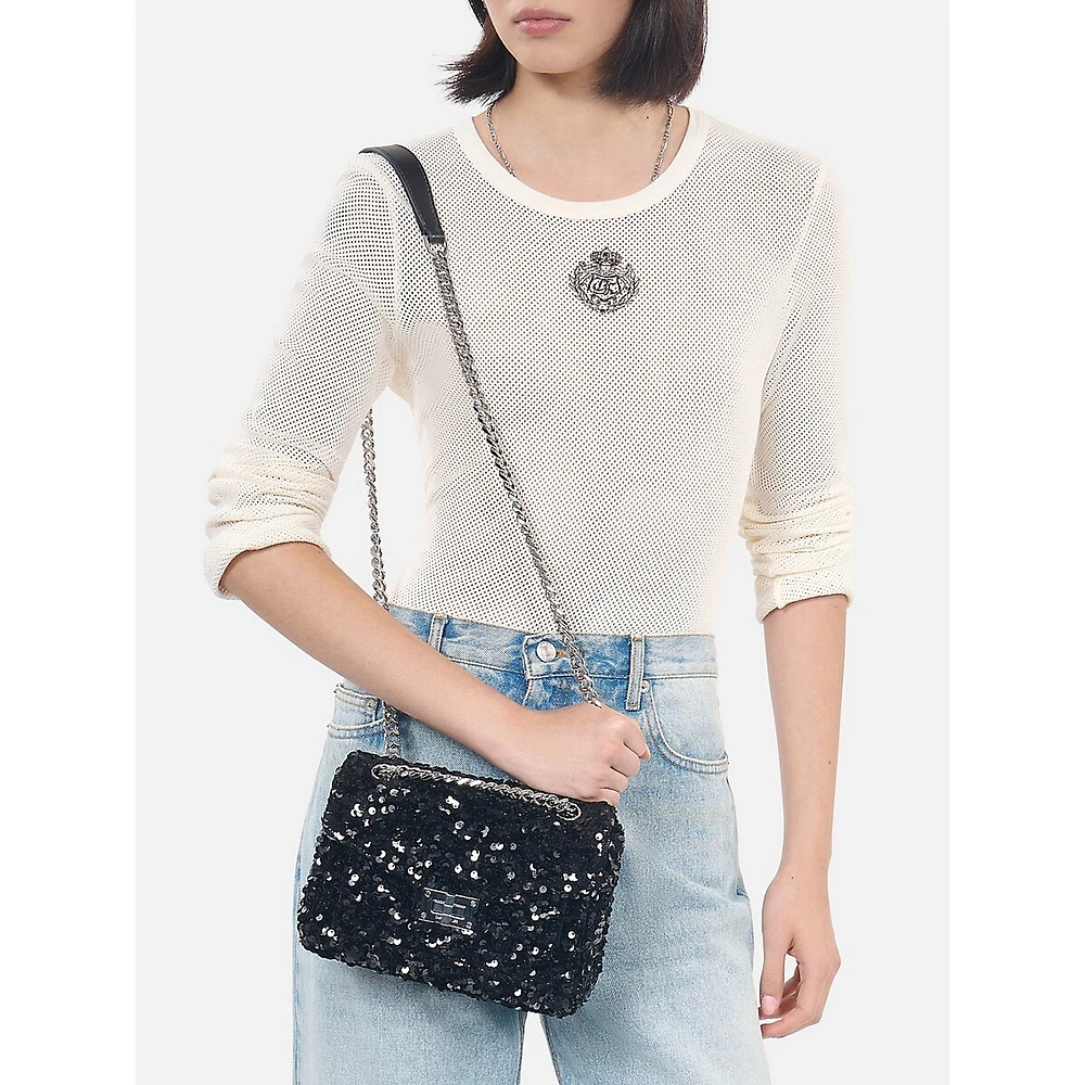 Small Emily Sequin Chain Crossbody Bag