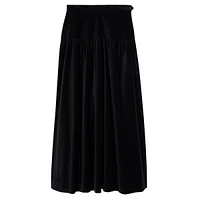 Long Velvet A-Line Skirt