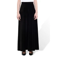 Long Velvet A-Line Skirt