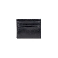 Embossed Logo Leather Card Holder