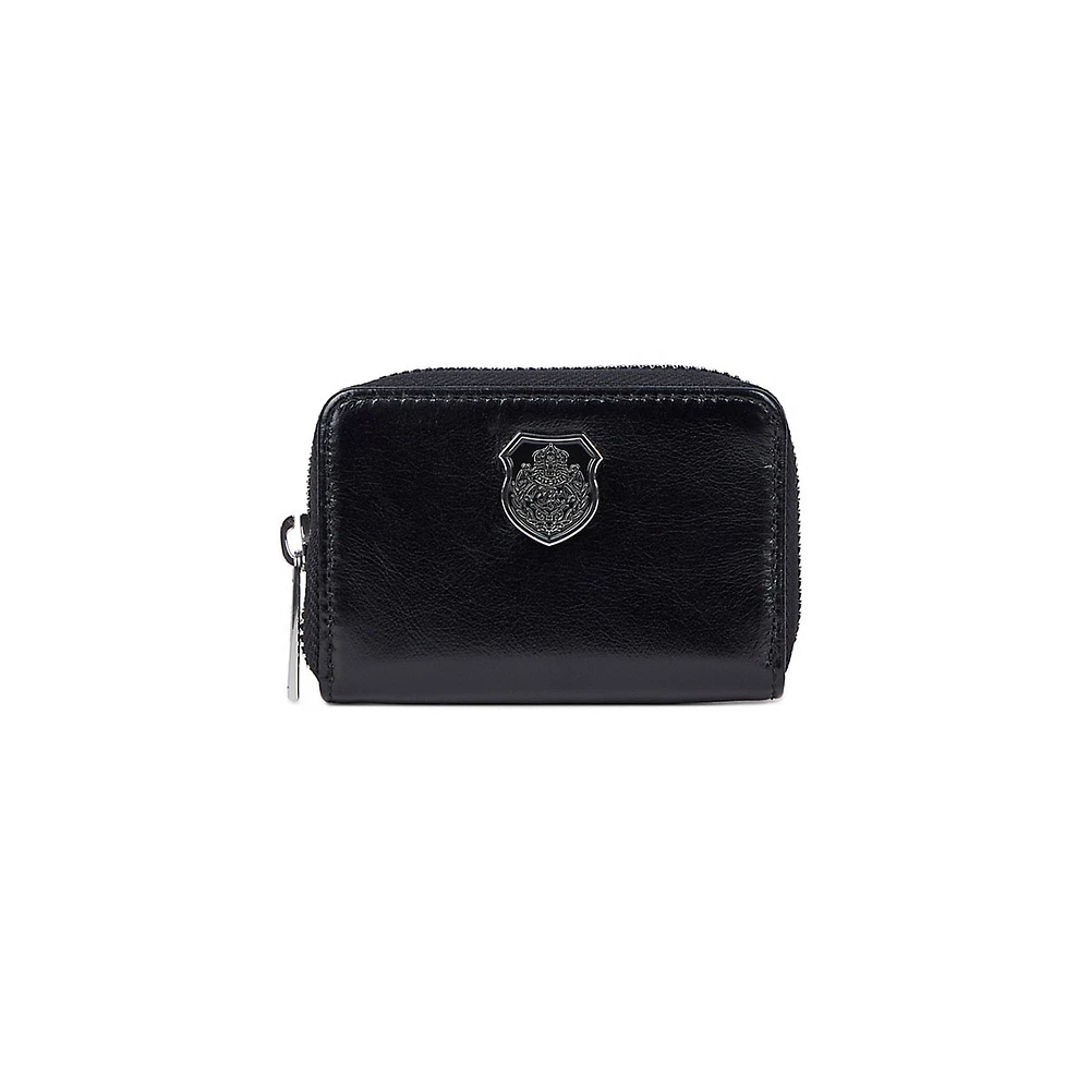 Embossed Logo Leather Coin Purse