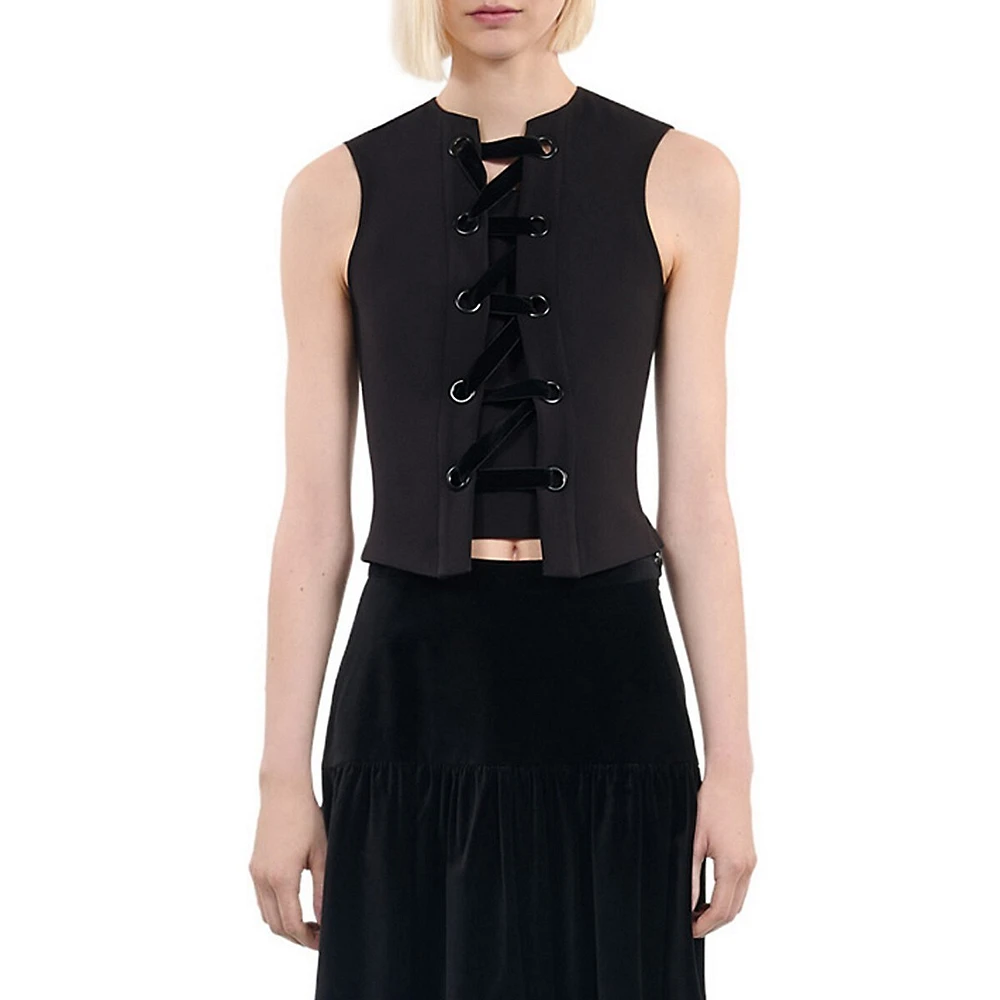 Front Lacing Sleeveless Corset Top